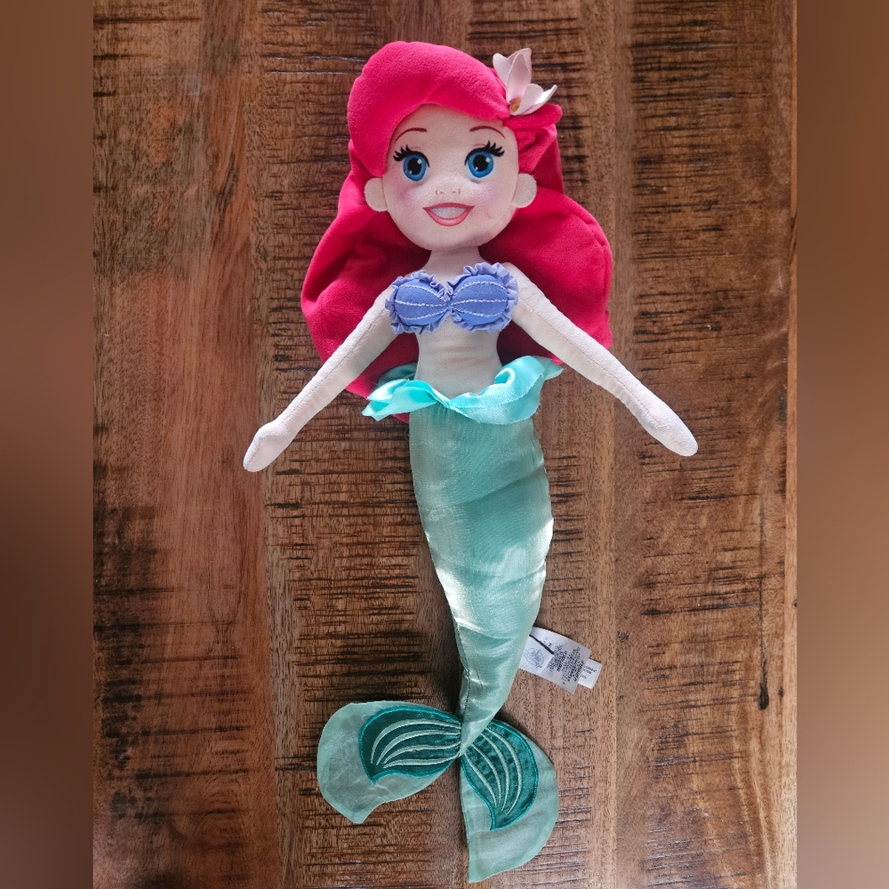 Disney Mermaid Plush with Red Hair and Green Tail